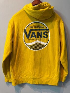 Vans Bright Yellow Crewneck Hoodie with Navy Logo